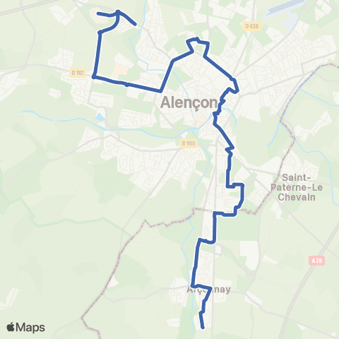 Altobus Pôle universitaire - Arçonnay Golf map