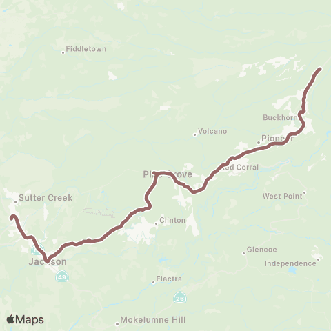 Amador Transit Upcountry map