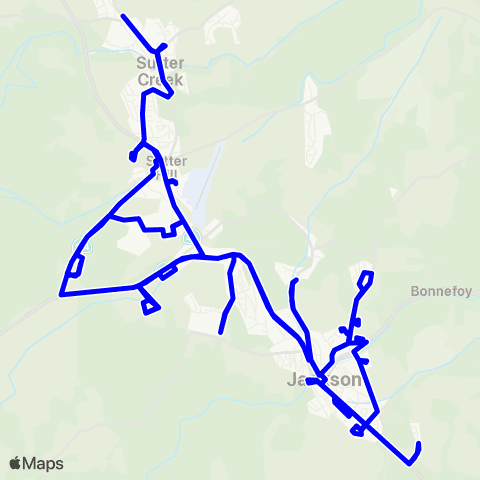 Amador Transit Sutter Creek-Jackson Shuttle map