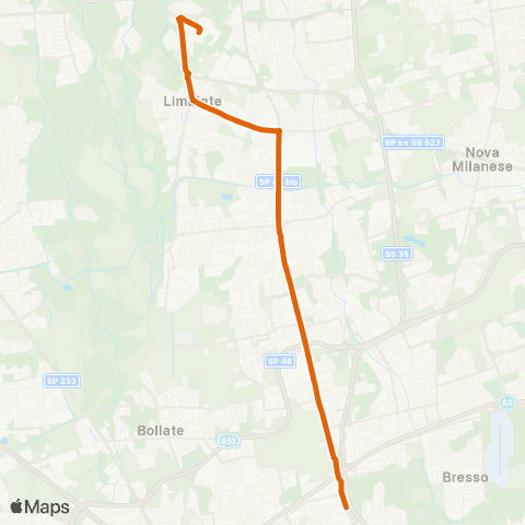 ATM Milano Comasina M3 - Limbiate map