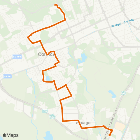 ATM Milano Bisceglie M1 - Assago Forum M2 map