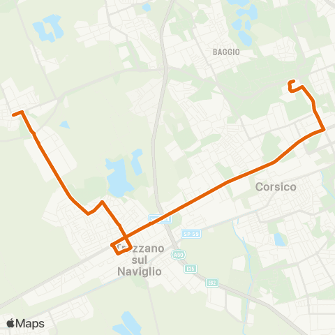 ATM Milano Milano (Bisceglie M1) - Trezzano S.N. (Morona) map