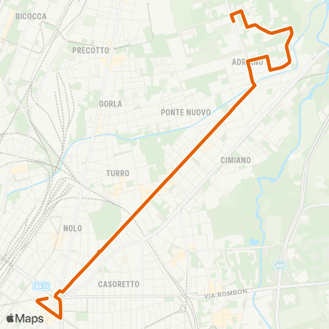 ATM Milano Quartiere Adriano - Loreto map