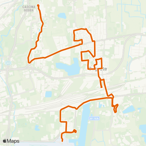 ATM Milano H.S.Raffaele - Aeroporto Linate (Trans. Cimitero) map