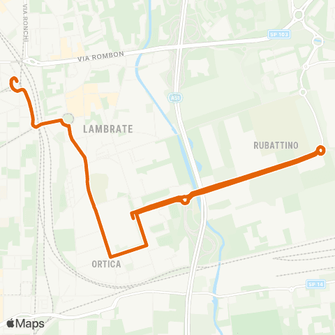 ATM Milano Stazionelambrate M2 - Rubattino map