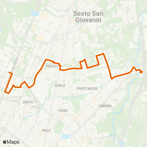 ATM Milano Testi S. Monica-Cascina Gobba map