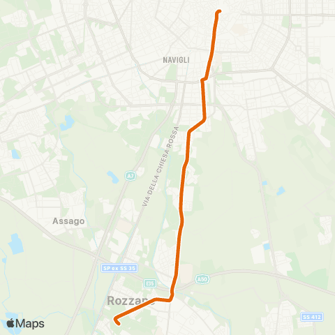 ATM Milano Rozzano Via G. Rossa - Dogana M1 M3 map