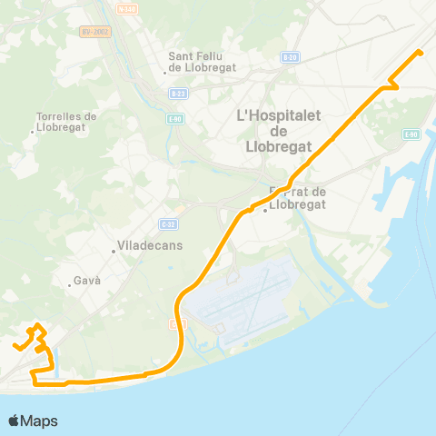 AMB Barcelona-Castelldefels map