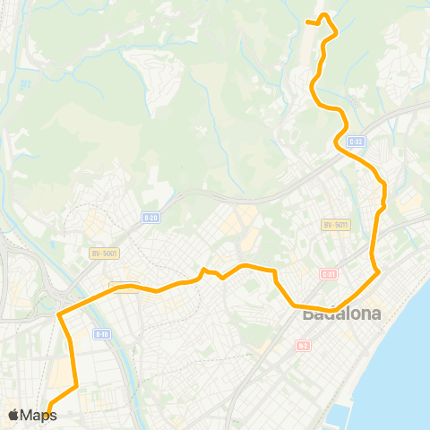 AMB Badalona-Barcelona map