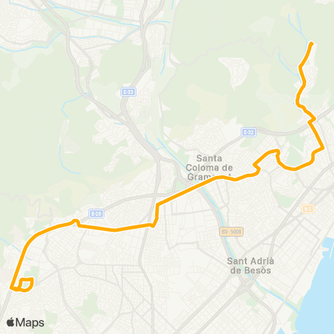 AMB Badalona-Barcelona map