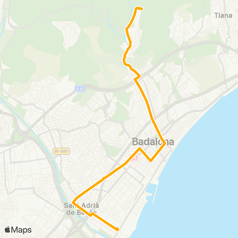 AMB Badalona-St. Adrià B. map