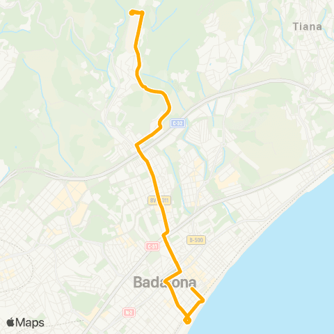 AMB H. Can Ruti-Est. Rodalies map