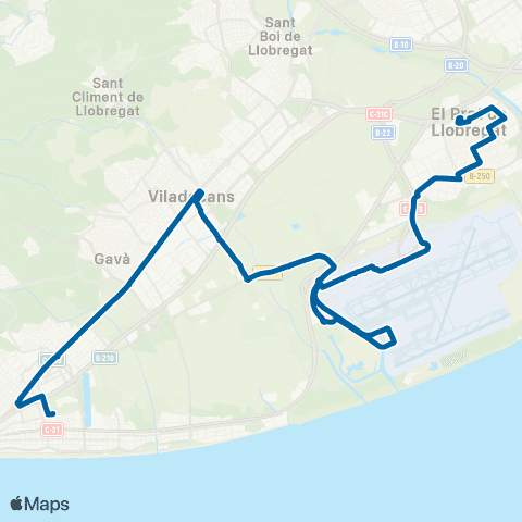 AMB Castelldefels-El Prat L. map