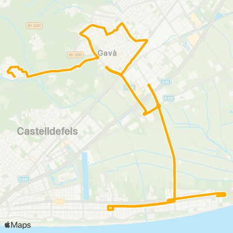 AMB La Sentiu-Gavà Mar map