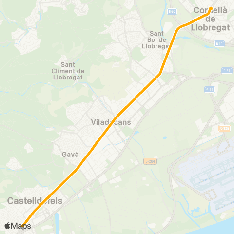 AMB Castelldefels-Cornellà L. map