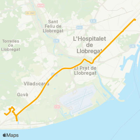 AMB Barcelona-Castelldefels map