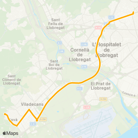 AMB Barcelona-Gavà map