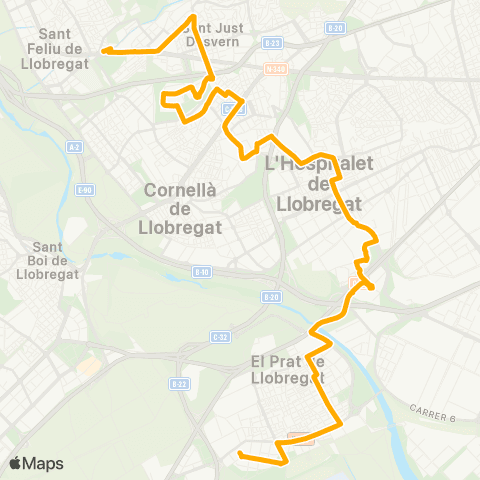 AMB El Prat L.-St. Feliu L. map