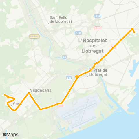 AMB Barcelona-Gavà map