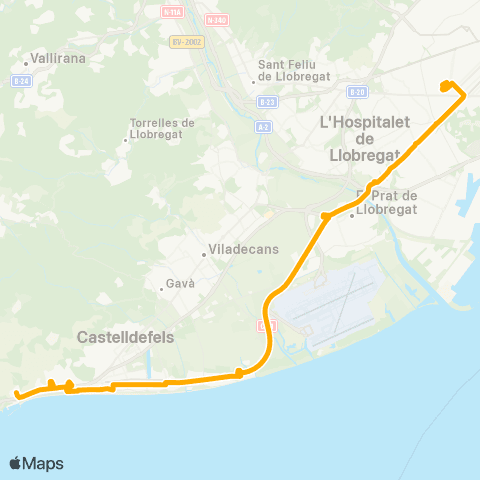 AMB Barcelona-Castelldefels map