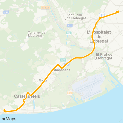 AMB Barcelona-Castelldefels map