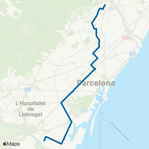 AMB Mercabarna-Trinitat Nova map