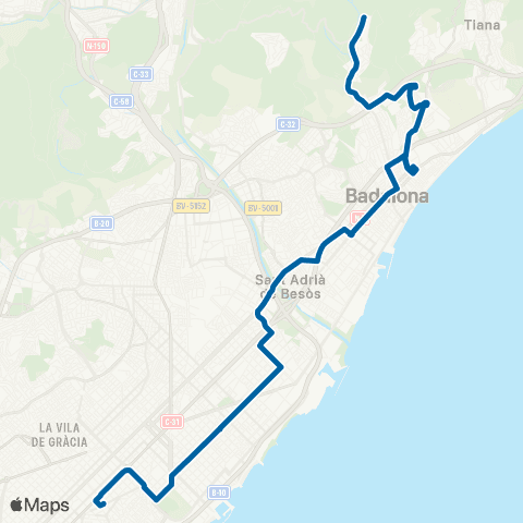 AMB Barcelona-Badalona map