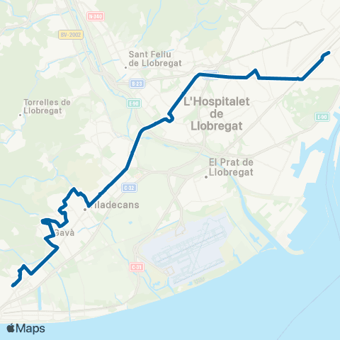 AMB Barcelona-Castelldefels map