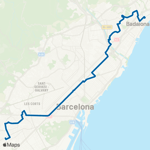AMB L'Hospitalet L.-Badalona map