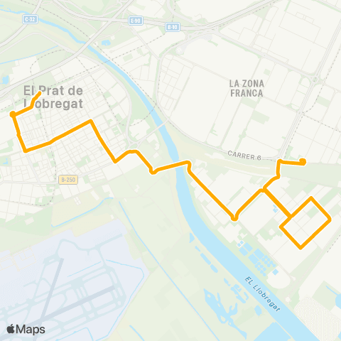 AMB El Prat De Llobregat (Estació Rodalies - Zal Prat) map