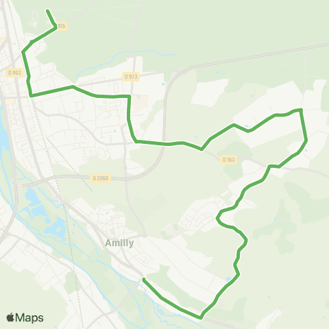Amelys Amilly Gros Moulin / Montargis Lycée en forêt map