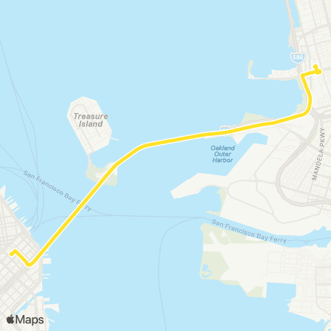 Gold Runner Thruway Bus Oakland - Emeryville - San Francisco map