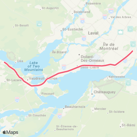 exo Vaudreuil / Hudson map