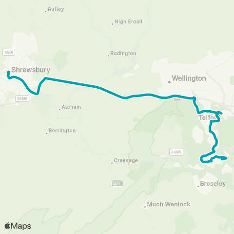 Arriva Midlands Hereford Drive - Bus Station map