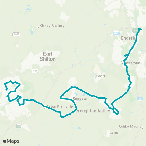 Arriva Midlands Clivesway - M / S map