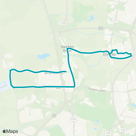 Arriva North East Gosforth Academy - Stalks Road map