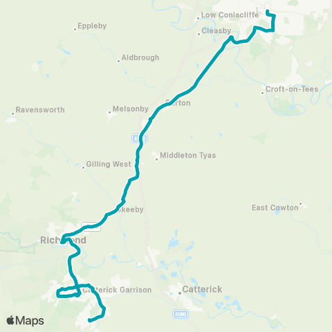 Arriva North East Kemmel Lines - Town Hall map