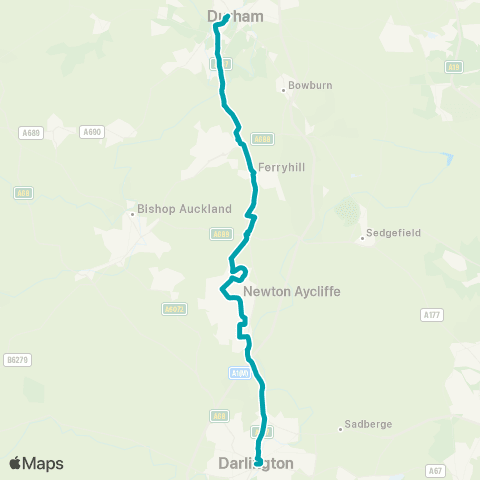 Arriva North East The Green - High Street Stand D map