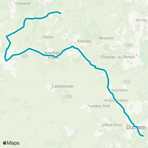 Arriva North East College - Post Office map