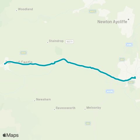 Arriva North East Galgate / Commercial Hotel - Town Hall map