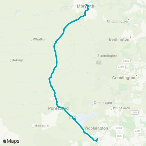 Arriva North East Bus Sta - Brunton Ln / Kingston Pk Shops map