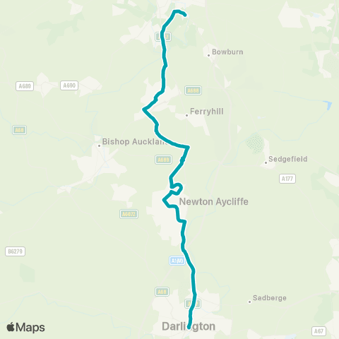 Arriva North East Tubwell Row - College map