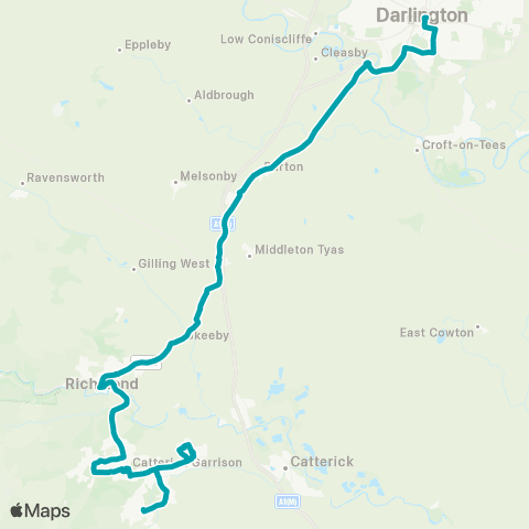 Arriva North East Town Hall - Kemmel Lines map