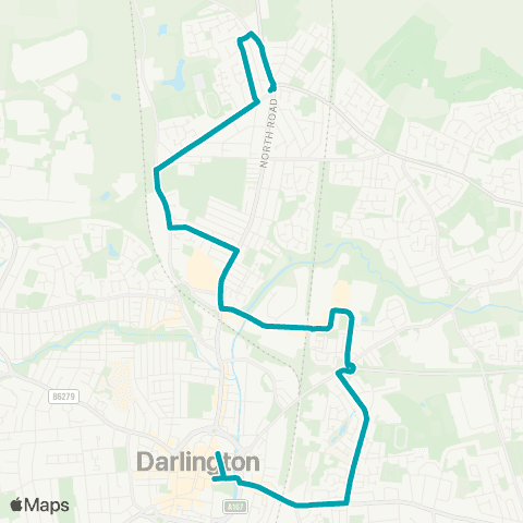 Arriva North East Harrowgate Hill Terminus - Tubwell Row map