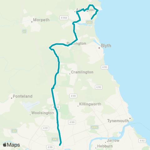 Arriva North East Sandy Bay - Haymarket Bus Station map