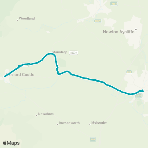 Arriva North East Galgate / Commercial Hotel - Town Hall map