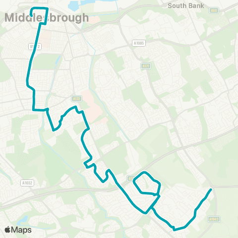 Arriva North East Cedar Road - Bus Station Stand 11 map