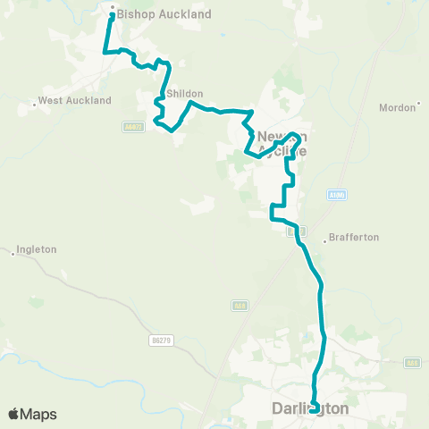 Arriva North East Meadow Dale Court - Bus Station Stand 11 map