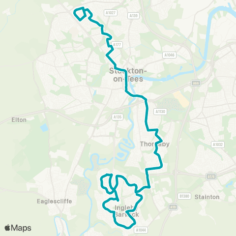 Arriva North East Kiora Hall - Barkston Avenue map