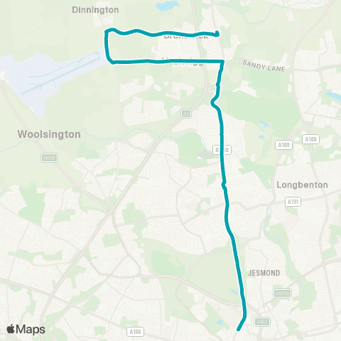 Arriva North East Front Street - Haymarket Bus Station map